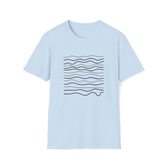 Abstract Wavy Squiggly Lines Shapes V16 | Unisex Soft Style Tee T-Shirt  |  Embrace Your Vibe