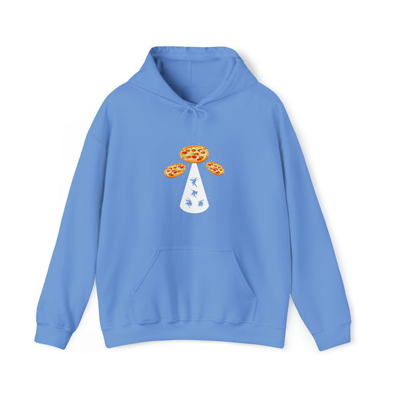 Pizza UFO Ninja Aliens Foodie Sweatshirt | Abstract Unisex Hooded Hoodie Sweatshirt
