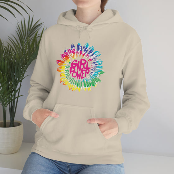 Chill Stitch – Girl Power Tie-Dye - Unisex Hooded Hoodie Sweatshirt – Embrace Your Vibe