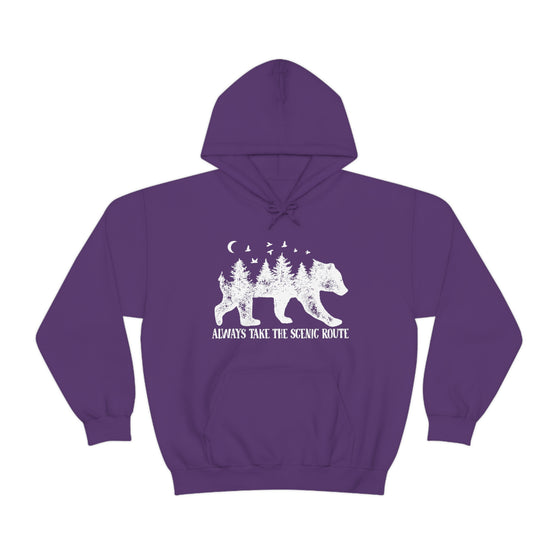 Bear Always Take Scenic Route | Unisex Hooded Hoodie Sweatshirt | Embrace Your Vibe