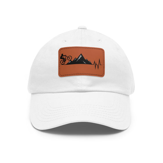 Bike Hat | MTB Mountain Bike Heartbeat Leather Patch Baseball Cap