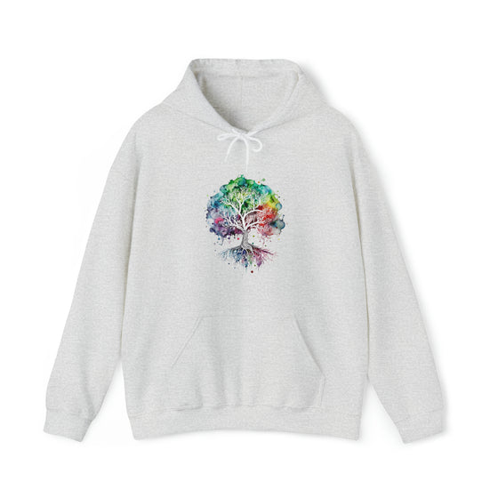 Lake Sweatshirt | Tree of Life Watercolor V4 Color Burst | Unisex Hooded Hoodie Sweatshirt