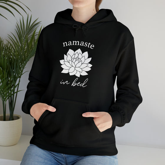 Yoga Sweatshirt | Namaste In Bed Yoga | Unisex Hooded Hoodie Sweatshirt