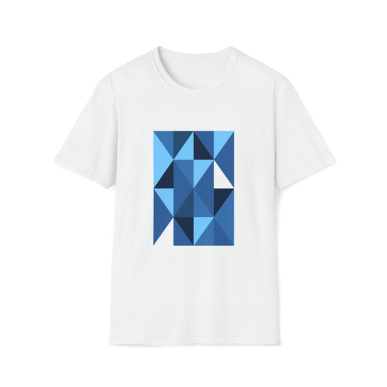 Abstract Blue Triangle Diamond Shapes V21 | Unisex Soft Style Tee T-Shirt | Embrace Your Vibe