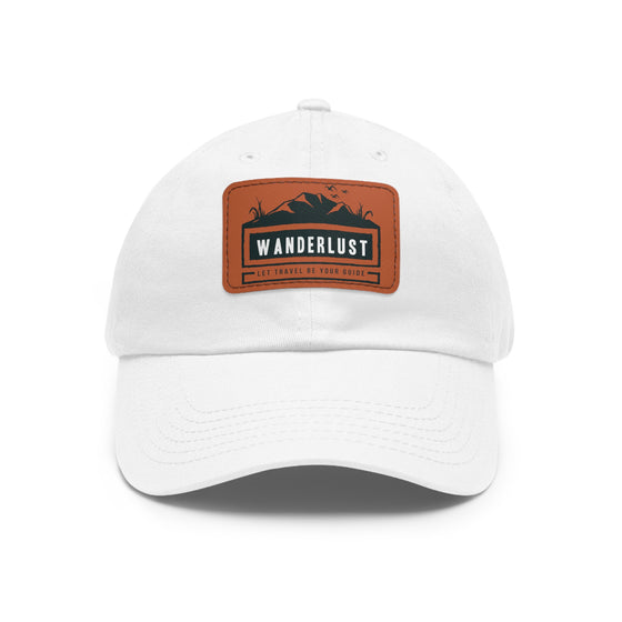 Hat Cap | Wanderlust Travel Leather Patch Baseball Cap