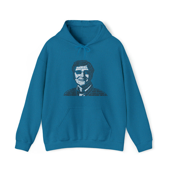 Bill Gates | Unisex Hooded Hoodie Sweatshirt | Embrace Your Vibe | Calligram Word Design