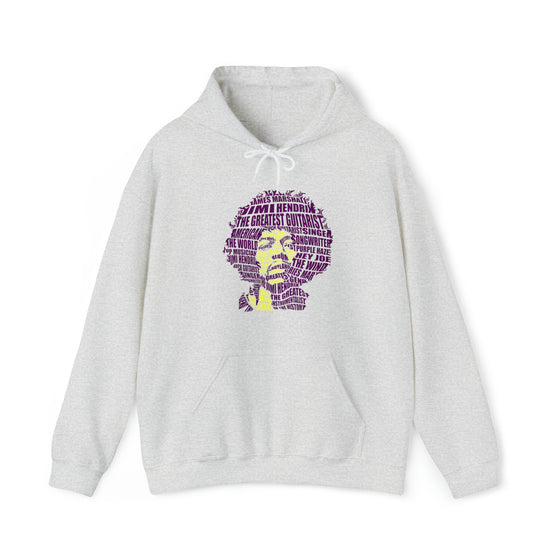 Jimmy Hendrix | Unisex Hooded Hoodie Sweatshirt | Calligram Word Design