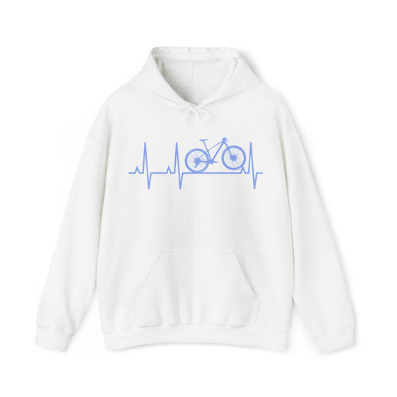 Bike Sweatshirt | MTB Mountain Bike Heartbeat Biking | Unisex Hooded Hoodie Sweatshirt | Embrace Your Vibe