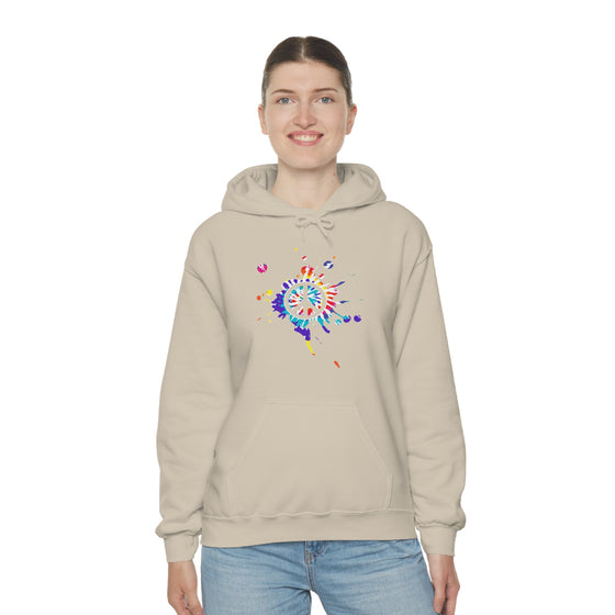 Chill Stitch – Peace Sign Color Splat - Unisex Hooded Hoodie Sweatshirt – Embrace Your Vibe