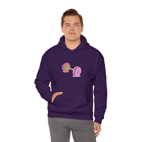 Doughnut Barbell Foodie Sweatshirt | Abstract Unisex Hooded Hoodie Sweatshirt