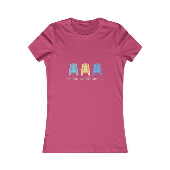 Beach Lake Life  Adirondack Chairs | Women’s Bella Canvas  Soft Style Tee T-Shirt | Embrace Your Vibe