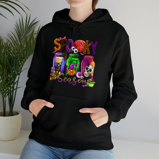 Halloween Sweatshirt | Spooky Season Specimen Jars | Unisex Hooded Hoodie Sweatshirt