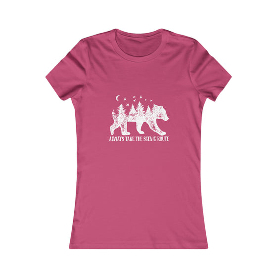 Bear Scenic Route Camping Nature Wilderness | Women’s Bella Canvas Soft Style Tee T-Shirt | Embrace Your Vibe