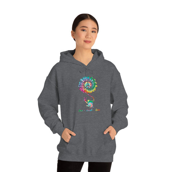 Chill Stitch – Peace Live Frog Tie-Dye - Unisex Hooded Hoodie Sweatshirt – Embrace Your Vibe