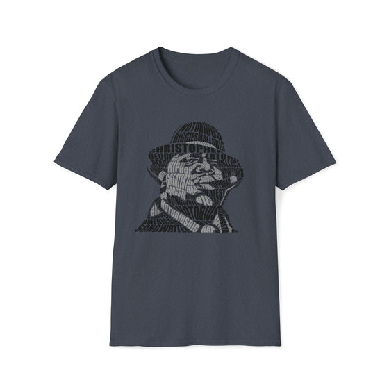 Notorious Big Rapper | Unisex Soft Style Tee T-Shirt | Calligram Word Design