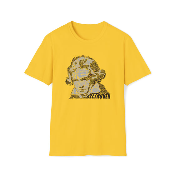 Ludwig van Beethoven Symphony Music Conductor | Unisex Soft Style Tee T-Shirt | Calligram Word Design