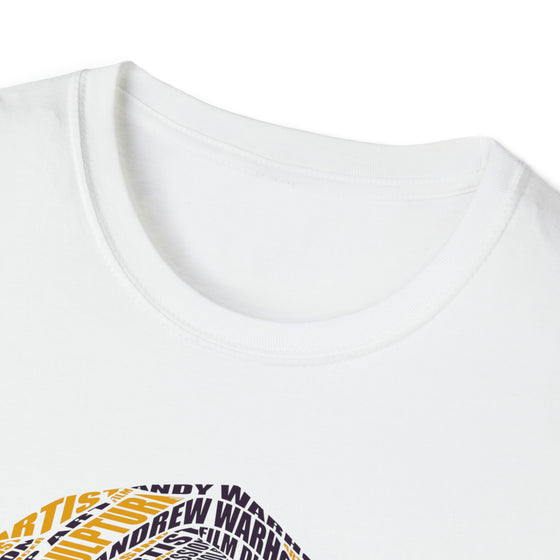 Andy Warhol | Unisex Soft Style Tee T-Shirt | Embrace Your Vibe | Calligram Word Design