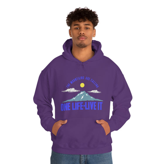 Chill Stitch – Mountains One Life Live It - Unisex Hooded Hoodie Sweatshirt – Embrace Your Vibe