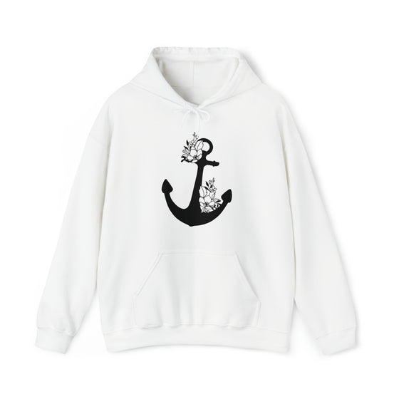 Floral Boat Anchor Boating Sweatshirt | Unisex Hooded Hoodie Sweatshirt