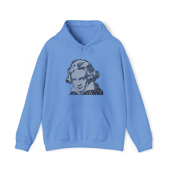 Ludwig van Beethoven Symphony Music | Unisex Hooded Hoodie Sweatshirt | Embrace Your Vibe | Calligram Word Design