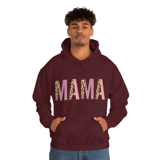 Chill Stitch – Mama Leopard - Unisex Hooded Hoodie Sweatshirt – Embrace Your Vibe