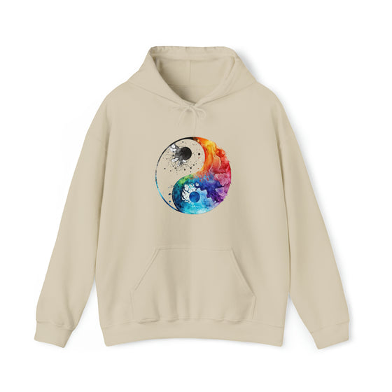 Yoga Hoodie | Yin Yang Sign V1 Watercolor | Unisex Hooded Hoodie Sweatshirt