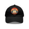 Hippie Hat | VW Bus Mountain Sunset Circle Leather Patch Baseball Cap