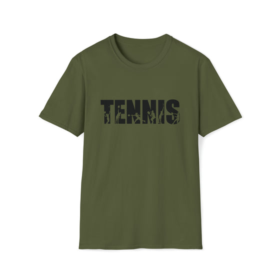 Tennis Shirt | Sporting Athlete Silhouettes | Unisex Soft Style T-Shirt