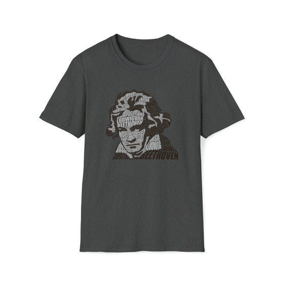 Ludwig van Beethoven Symphony Music Conductor | Unisex Soft Style Tee T-Shirt | Calligram Word Design