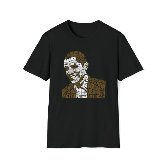 Barack Obama President | Unisex Soft Style Tee T-Shirt | Embrace Your Vibe | Calligram Word Design