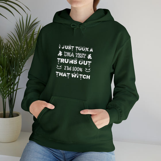 Halloween Sweatshirt | DNA Test 100% Witch | Unisex Hooded Hoodie Sweatshirt