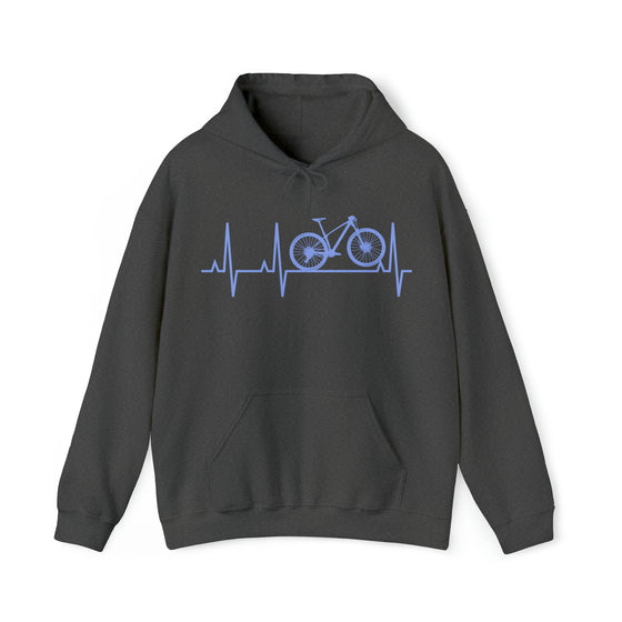 Bike Sweatshirt | MTB Mountain Bike Heartbeat Biking | Unisex Hooded Hoodie Sweatshirt | Embrace Your Vibe