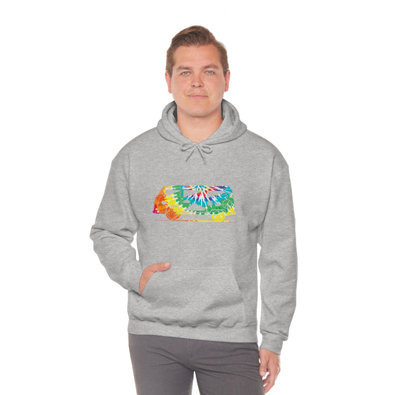 Chill Stitch – VW Tie-dye Van - Unisex Hooded Hoodie Sweatshirt – Embrace Your Vibe