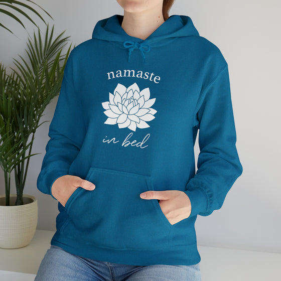 Yoga Sweatshirt | Namaste In Bed Yoga | Unisex Hooded Hoodie Sweatshirt