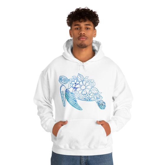 Floral Mandala Sea Turtle Sweatshirt | Unisex Hooded Hoodie Sweatshirt