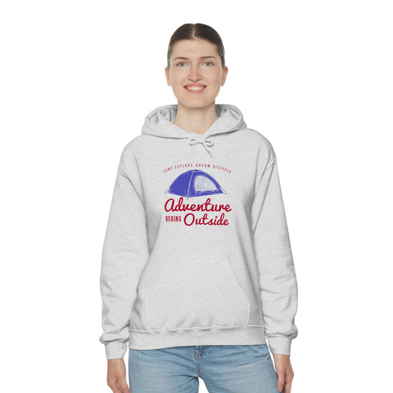 Chill Stitch – Outside Your Tent Adventure - Unisex Hooded Hoodie Sweatshirt – Embrace Your Vibe