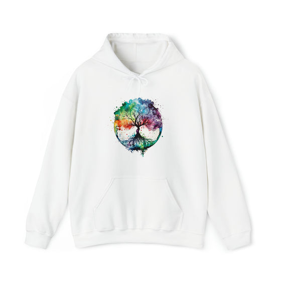 Yoga Hoodie | Tree of Life Watercolor Color Flow V1 | Unisex Hooded Hoodie Sweatshirt