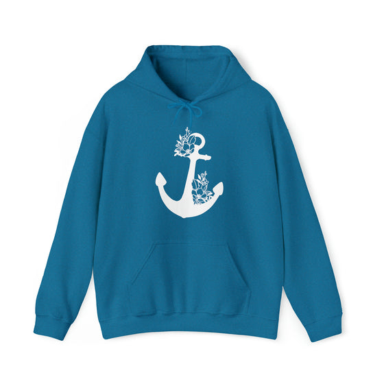 Floral Boat Anchor Boating Sweatshirt | Unisex Hooded Hoodie Sweatshirt
