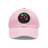 Hat | Peace Flower Hippie | Circle Leather Patch Baseball Cap