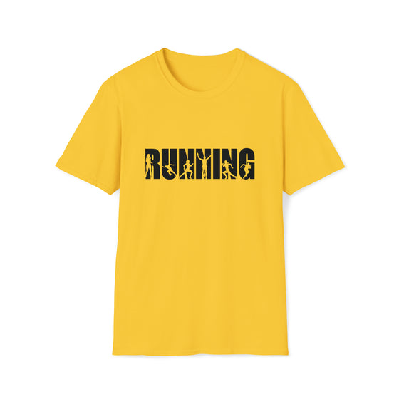 Running Shirt | Track Cross-Country Athlete Silhouettes  |  Unisex Soft Style Tee T-Shirt