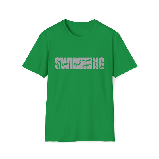 Swimming Shirt | Aquatic Swim Athlete Silhouettes | Unisex Soft Style T-Shirt