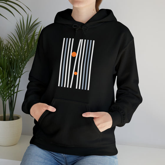 Abstract Shapes V23 Barcode Dots | Abstract | Minimalist | Modern  Unisex Hooded Hoodie Sweatshirt | Embrace Your Vibe