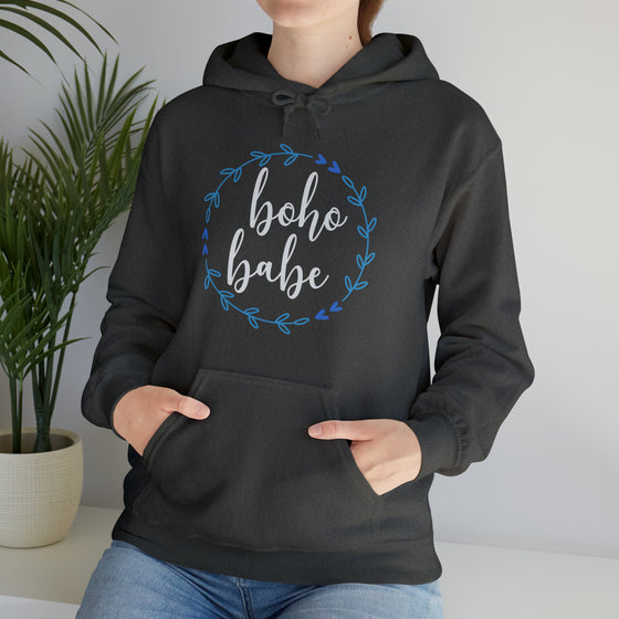 Boho Babe Bohemian Wreath | Unisex Hooded Hoodie Sweatshirt