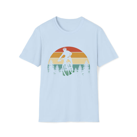 Bike Shirt | MTB Mountain Bike Biking Sunset Sunrise | Unisex Soft Style Tee T-Shirt