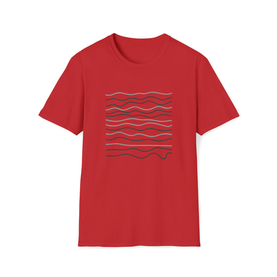 Abstract Wavy Squiggly Lines Shapes V16 | Unisex Soft Style Tee T-Shirt  |  Embrace Your Vibe