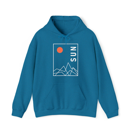 Abstract Shapes V5 Mountain Peaks Sun | Abstract | Minimalist | Modern  Unisex Hooded Hoodie Sweatshirt | Embrace Your Vibe