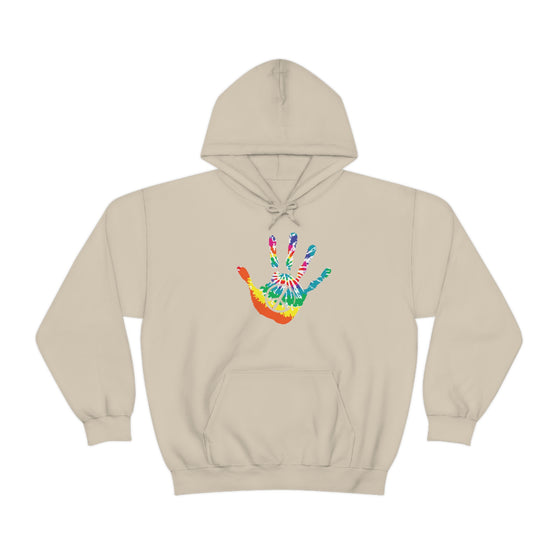 Chill Stitch –Tie-dye Peace Hand - Unisex Hooded Hoodie Sweatshirt – Embrace Your Vibe
