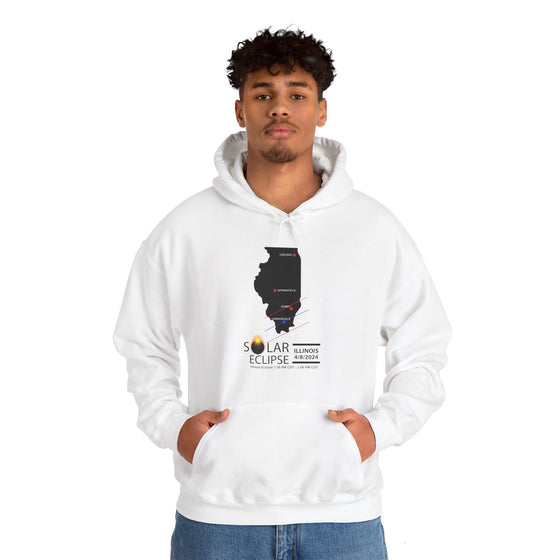 ILLINOIS Total Solar Eclipses April 8  2024  Total Eclipse | Unisex Hooded Hoodie Sweatshirt |  Embrace Your Vibe | Astronomy