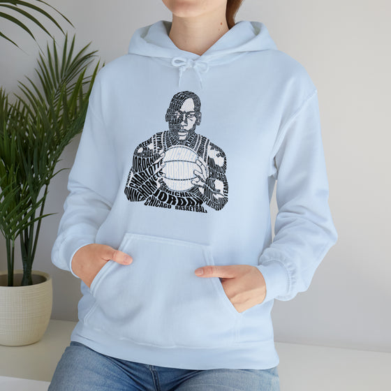 Michael Jordan Basketball | Unisex Hooded Hoodie Sweatshirt  | Calligram Word Design