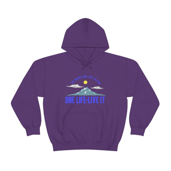 Chill Stitch – Mountains One Life Live It - Unisex Hooded Hoodie Sweatshirt – Embrace Your Vibe